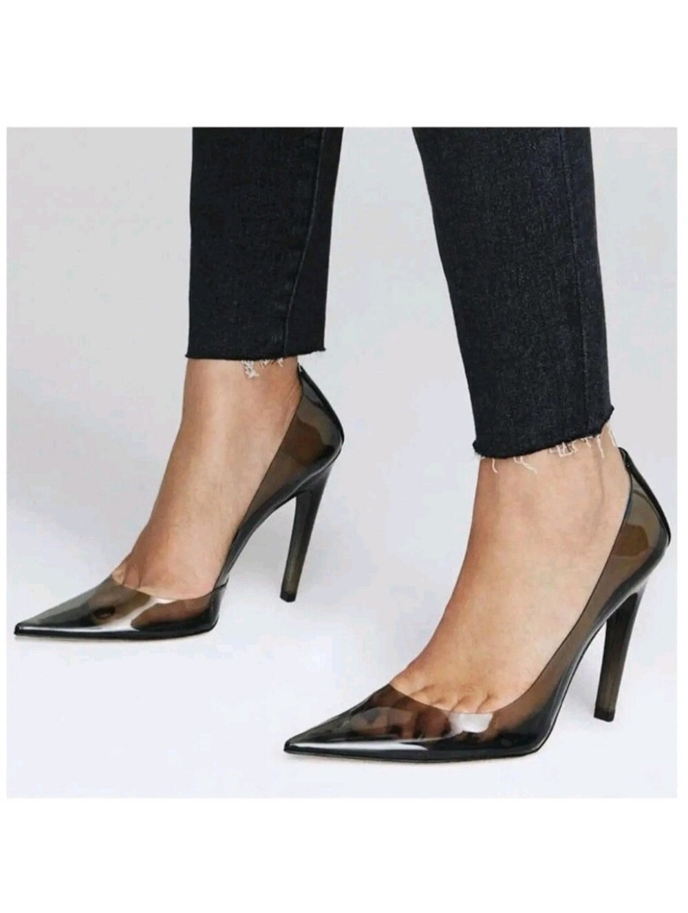 Good American Cinder-f*cking-rella Black Light Smoke Pumps